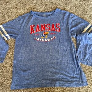 XL KU Jayhawks Athletic long sleeve shirt - extra large red blue college sports